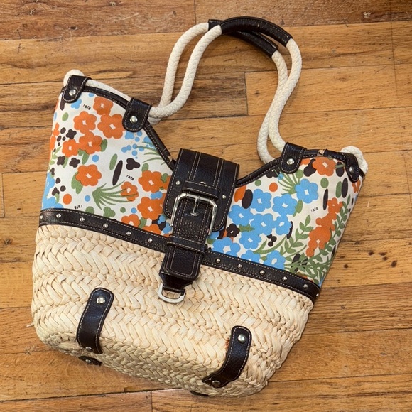 Rafe for Target Floral Straw Floral Tote Bag - Picture 1 of 16